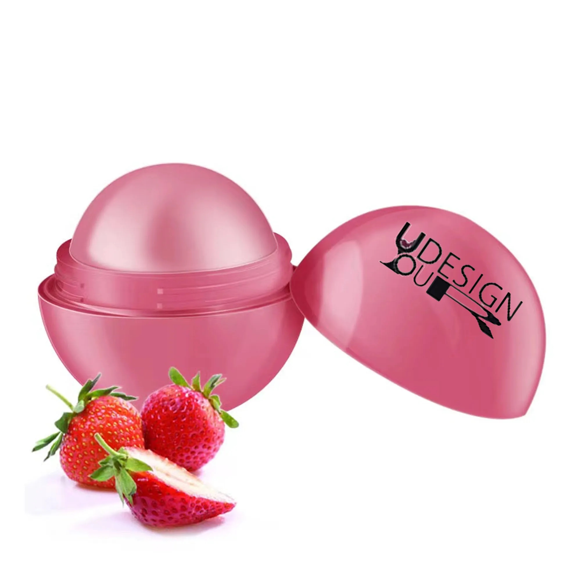 Round lip balm in various fruit flavors 8