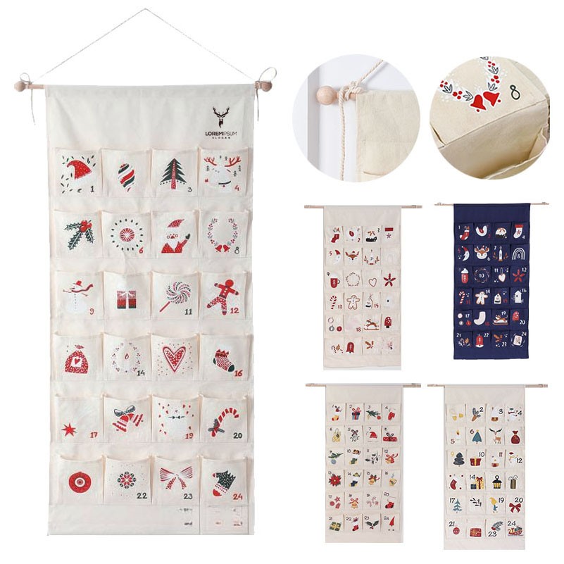 Fabric Christmas Advent Calendar with Pockets 2