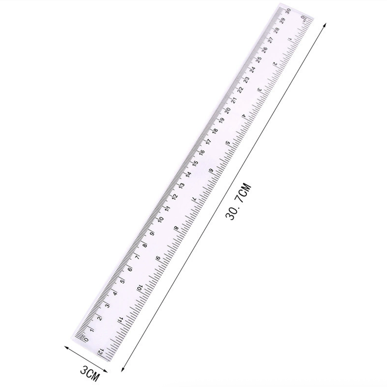 Imprinted Plastic Ruler-12" 3