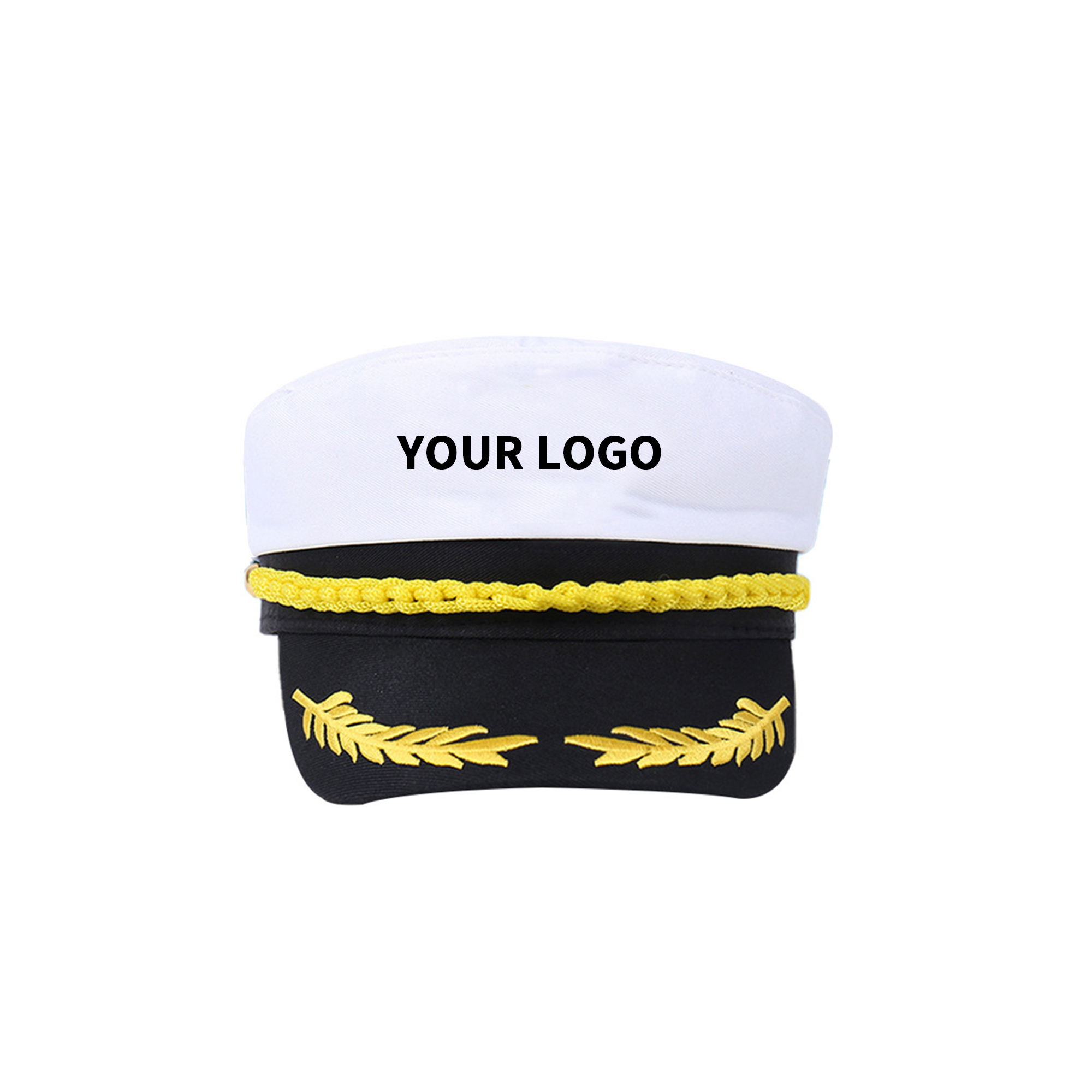 Navy Captain Costume Hat With Embroidered Badge 2