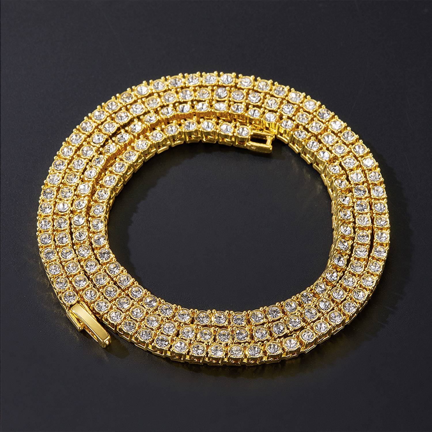 Alloy Rhinestones Row Tennis Chain 7