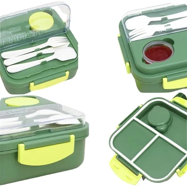 Square Portable Lunchbox with Multi Compartment Container 5