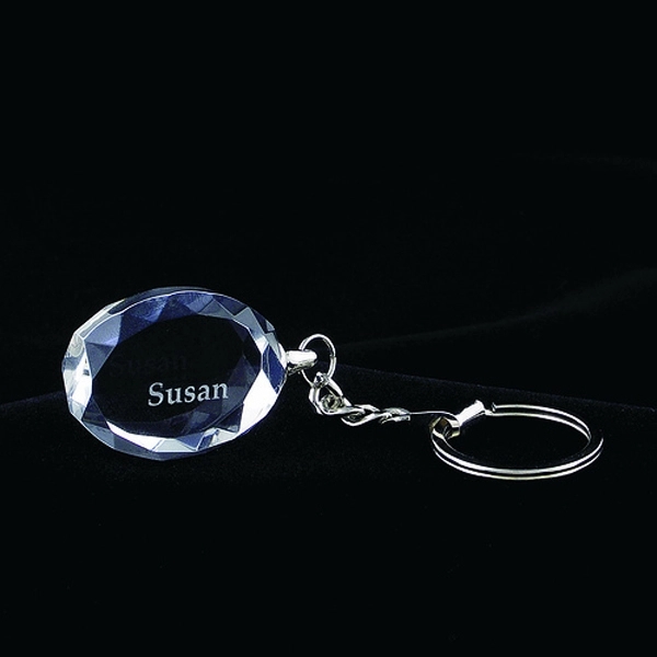 2d Oval Crystal Keychain 3
