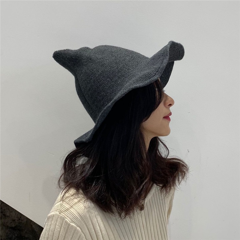 Knitted Wool Hat With Large Brim 6