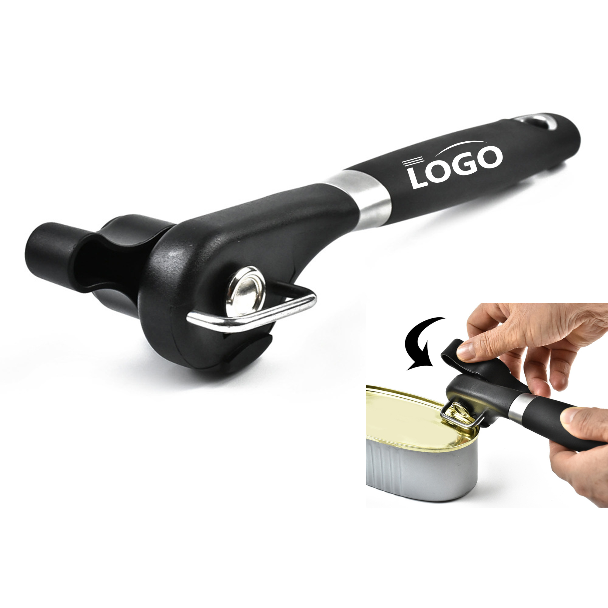 Safe stainless steel can opener without sharp edges 1