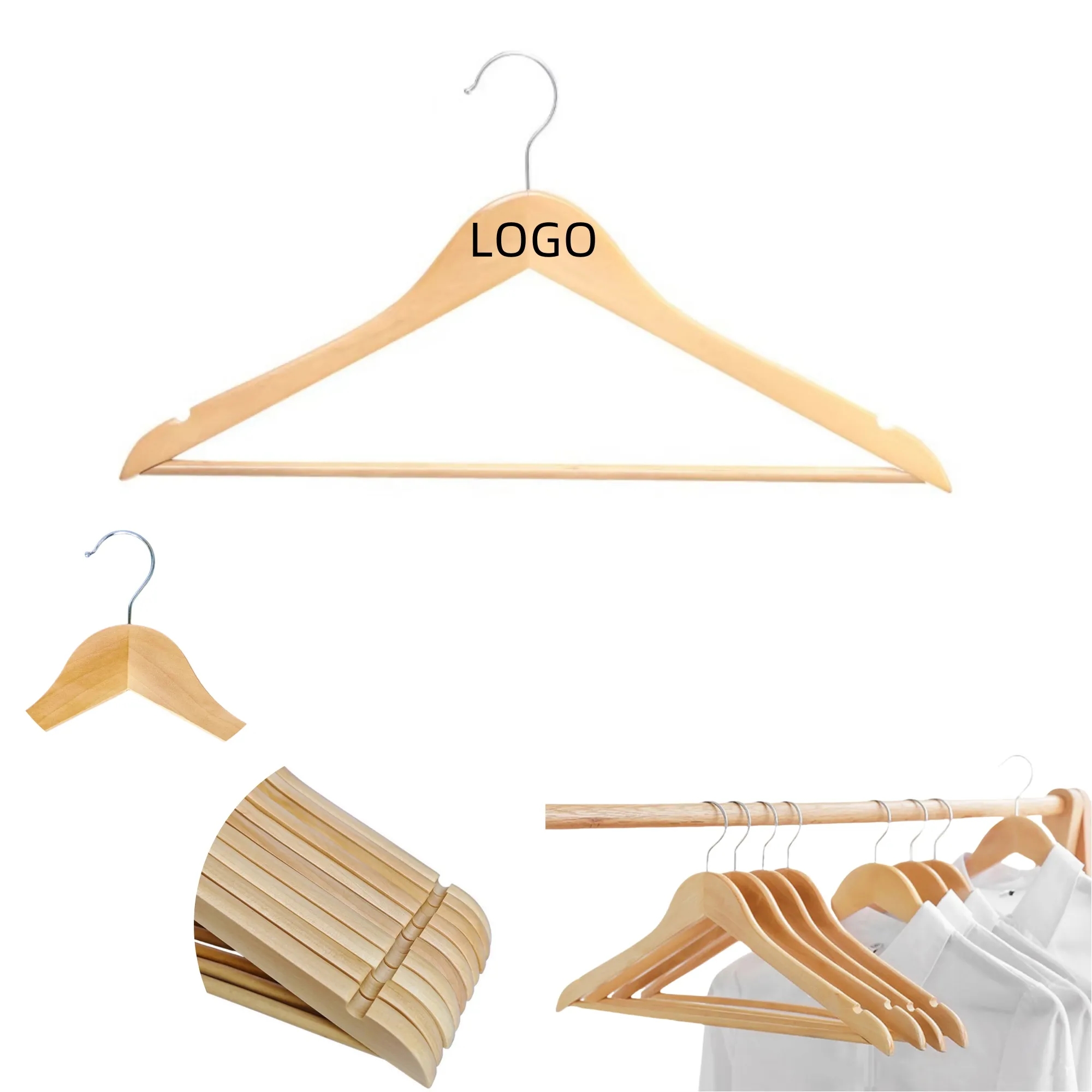 Natural Wood Clothes Hanger 6