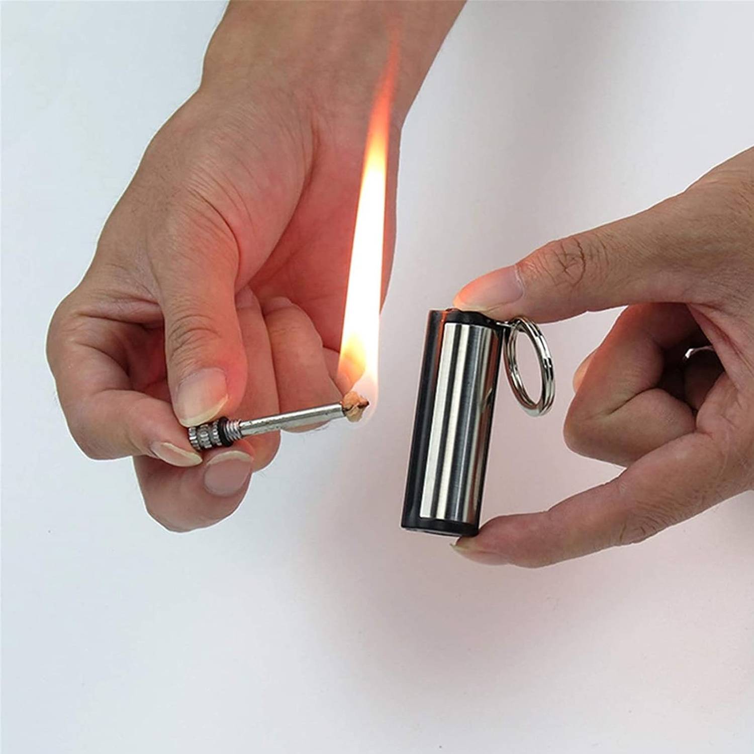 Metal Matches Lighter W/ Key Ring 2