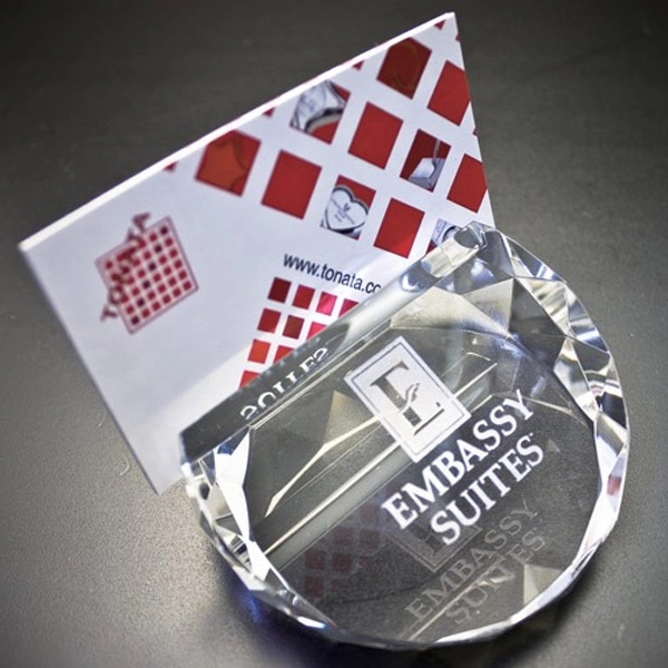 ROUND DIAMOND CARD HOLDER & PAPERWEIGHT 5