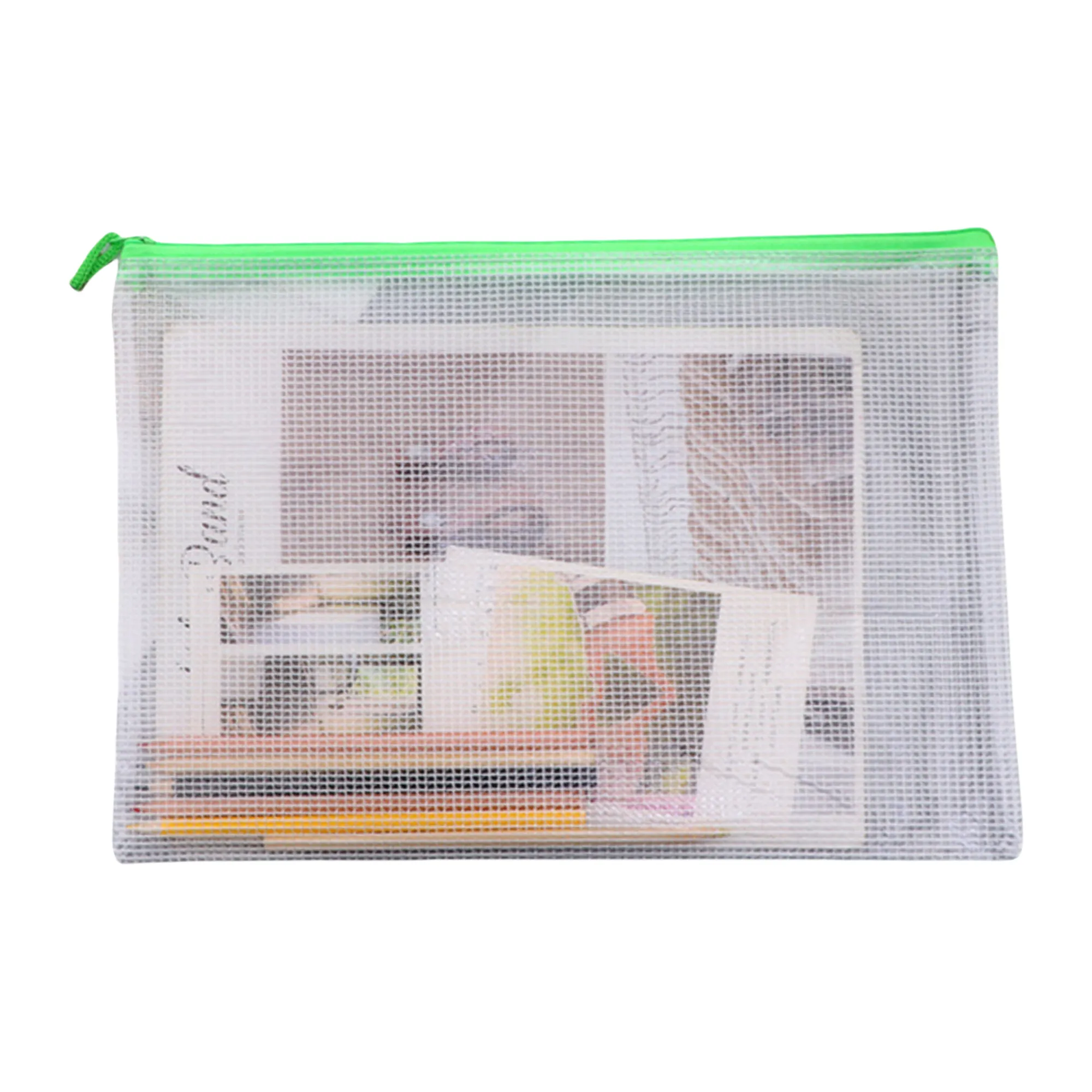 A4 Transparent Mesh Zipper Document Bag 5