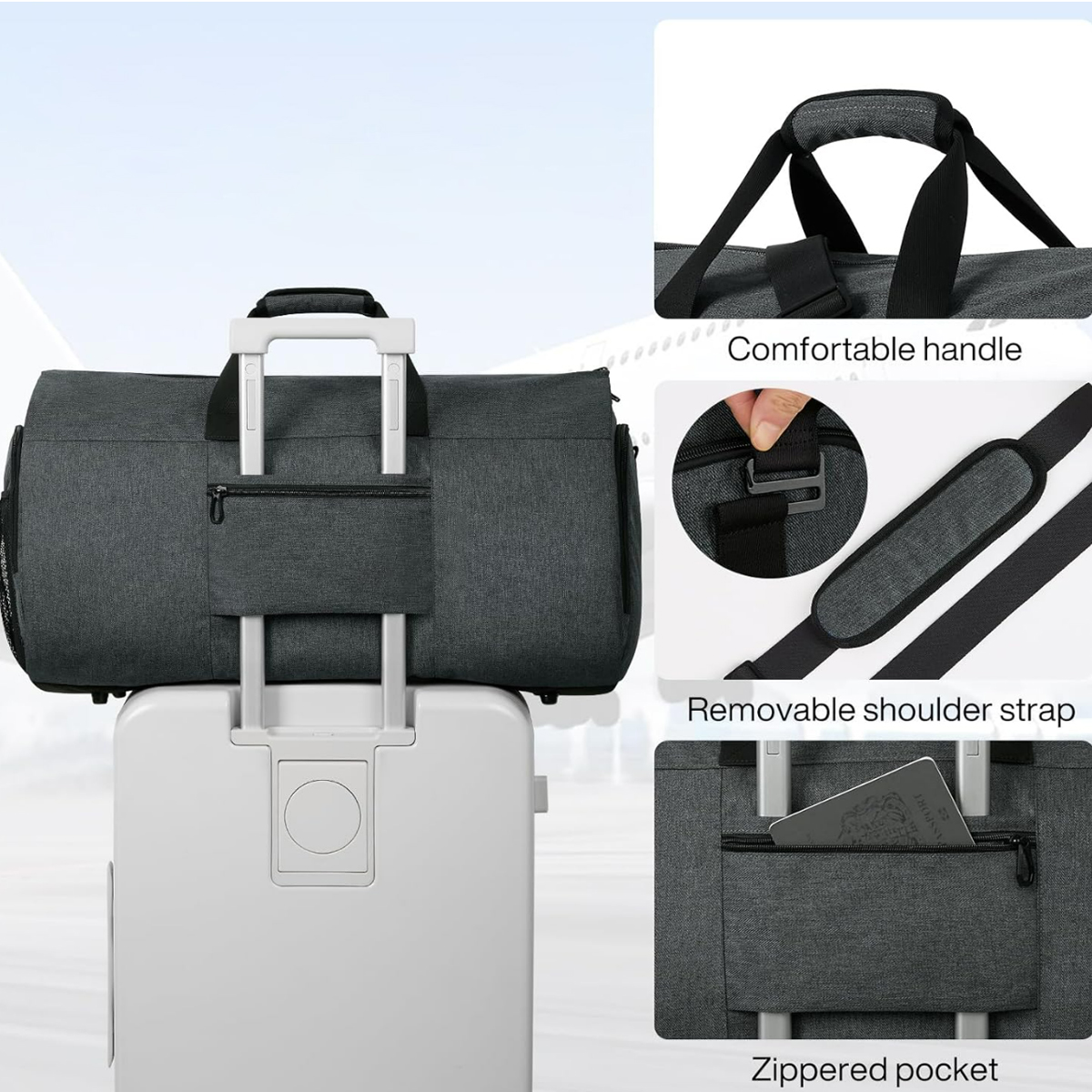 55L Travel & Gym Duffel Bag with Multiple Compartments 8