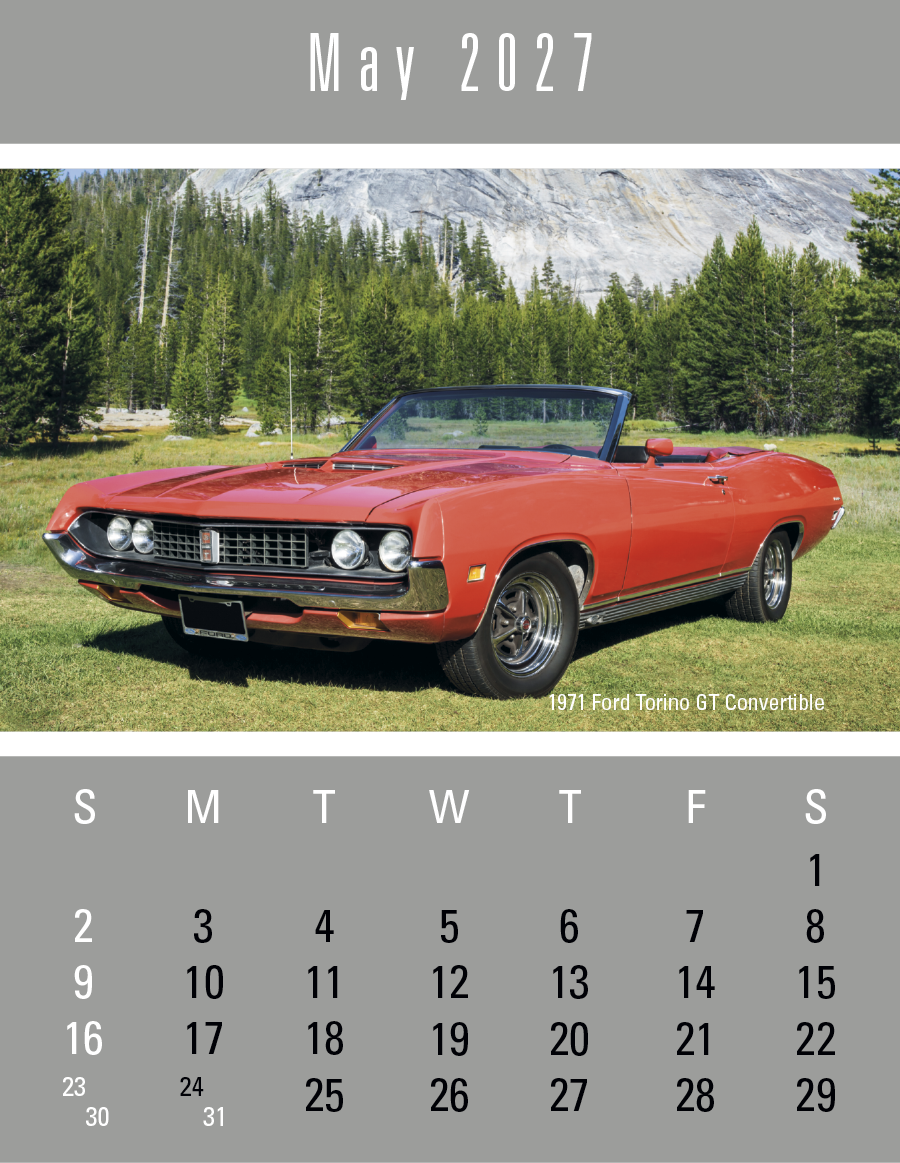 Triumph® Calendars Press-N-Stick Full-Color Header Cruisin’ Cars Calendar 12
