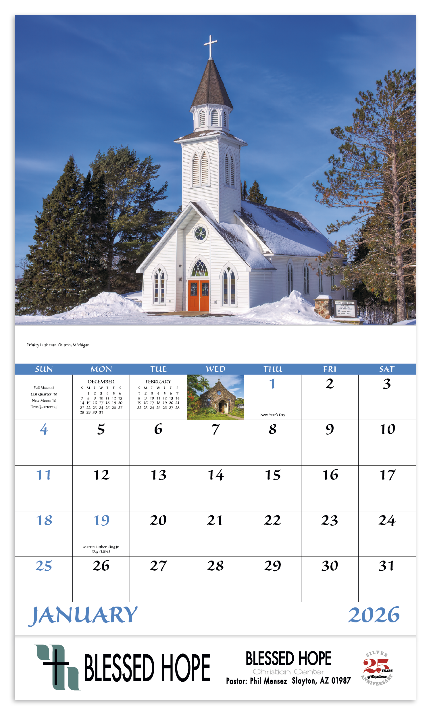 Good Value™ Scenic Churches - Stapled Calendar 70