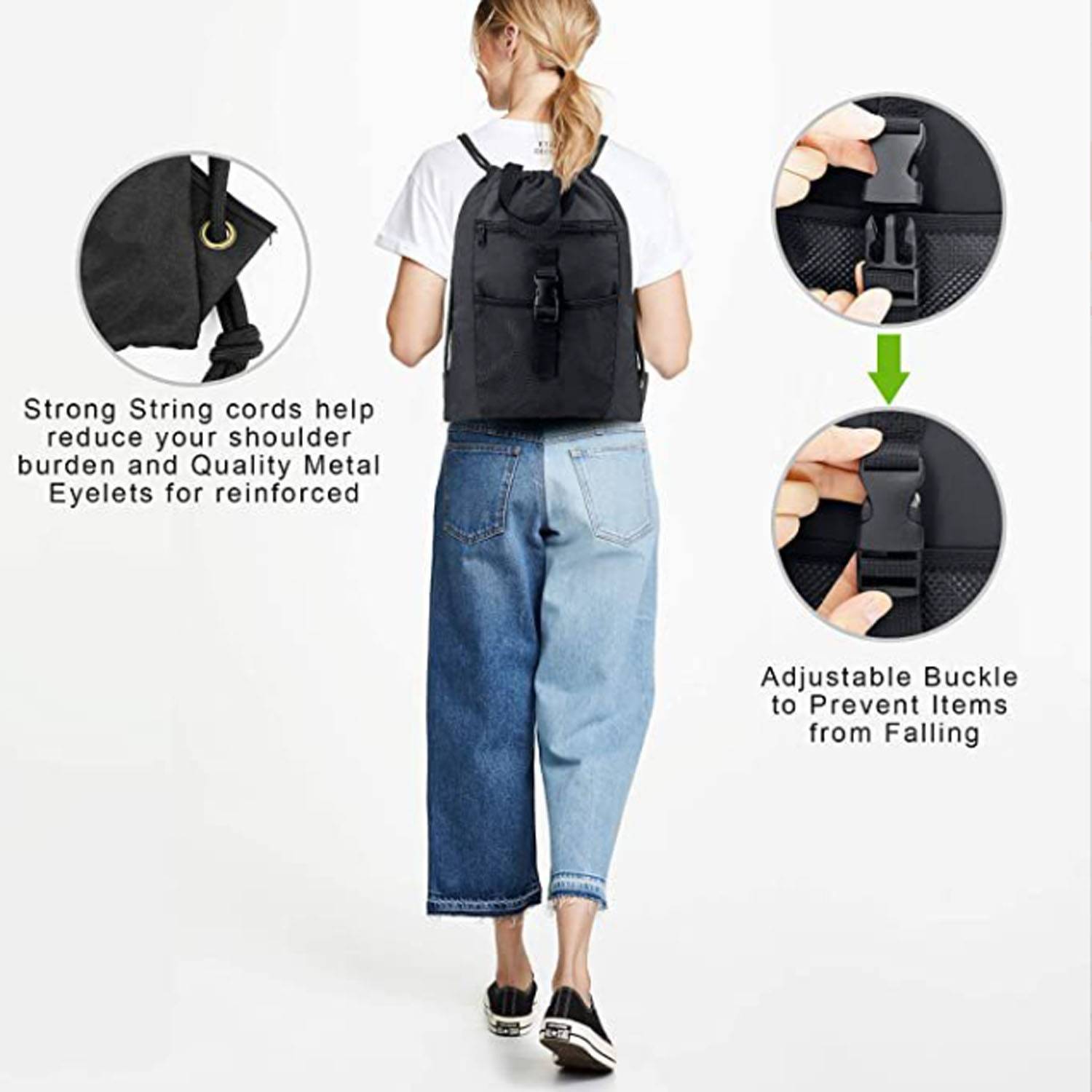 Drawstring Backpack Sports Gym Bag 1