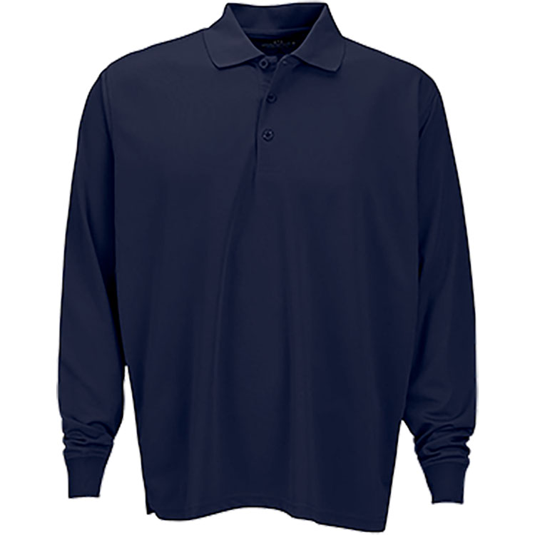Vansport Omega Long Sleeve Solid Mesh Tech Polo 5