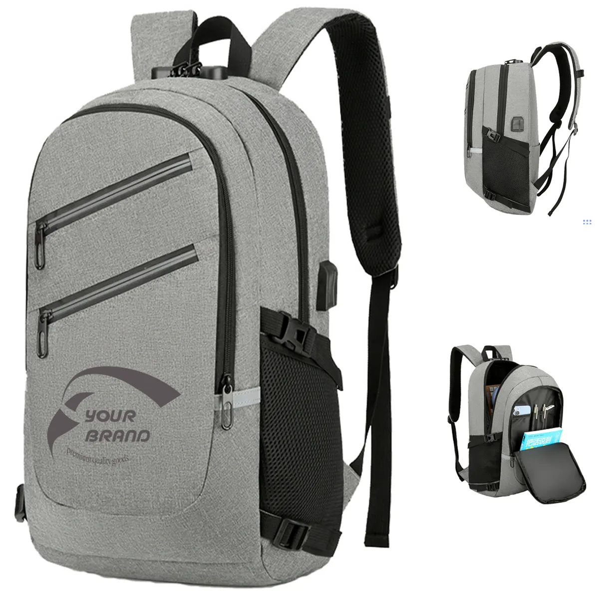 Daily Commute Combination Lock Travel Laptop Backpack 2