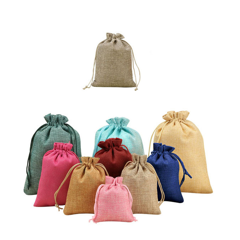 Drawstring Jute Bag (5 7/8" W x 7 7/8" H) 2