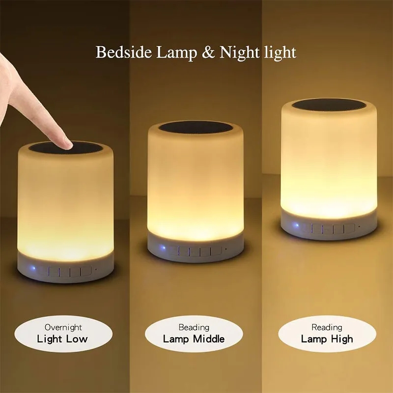 Night Light Bluetooth Speaker Wireless Touch Control 2