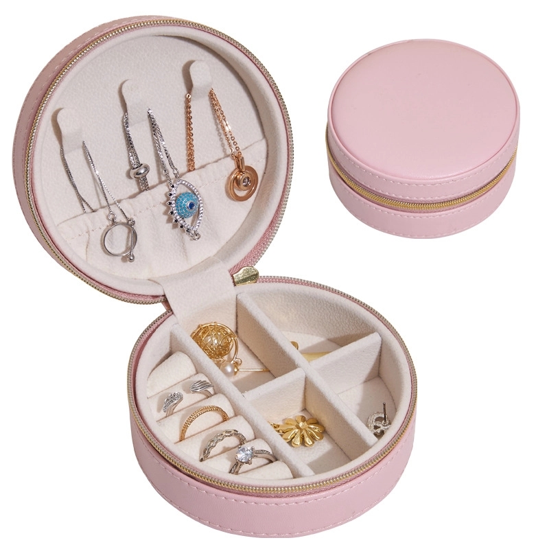 Custom PU Leather Portable Travel Jewelry Organizer Box 6