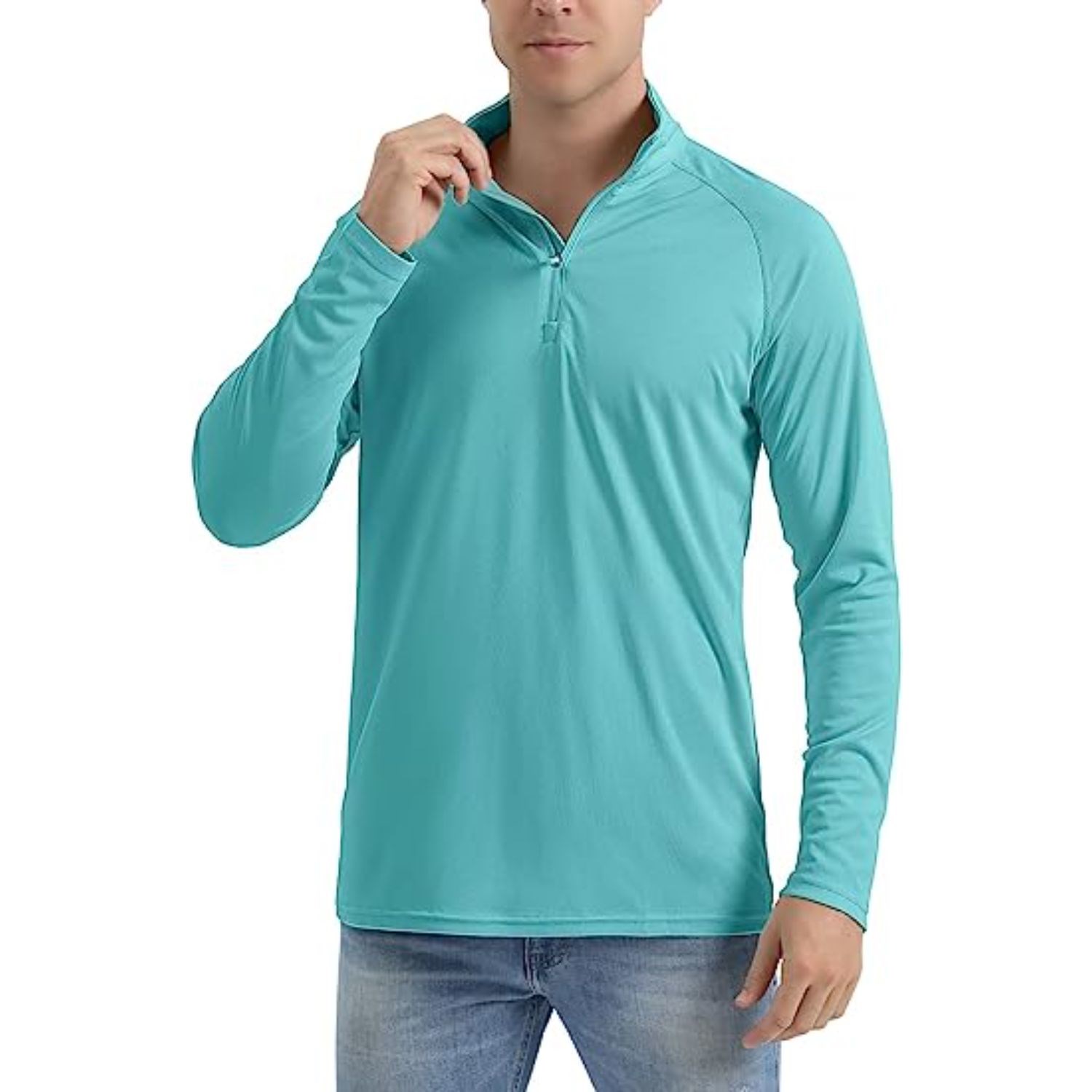 REPREVE® - Men's Quarter Zipper rPET Polyester Raglan Sleeve 2