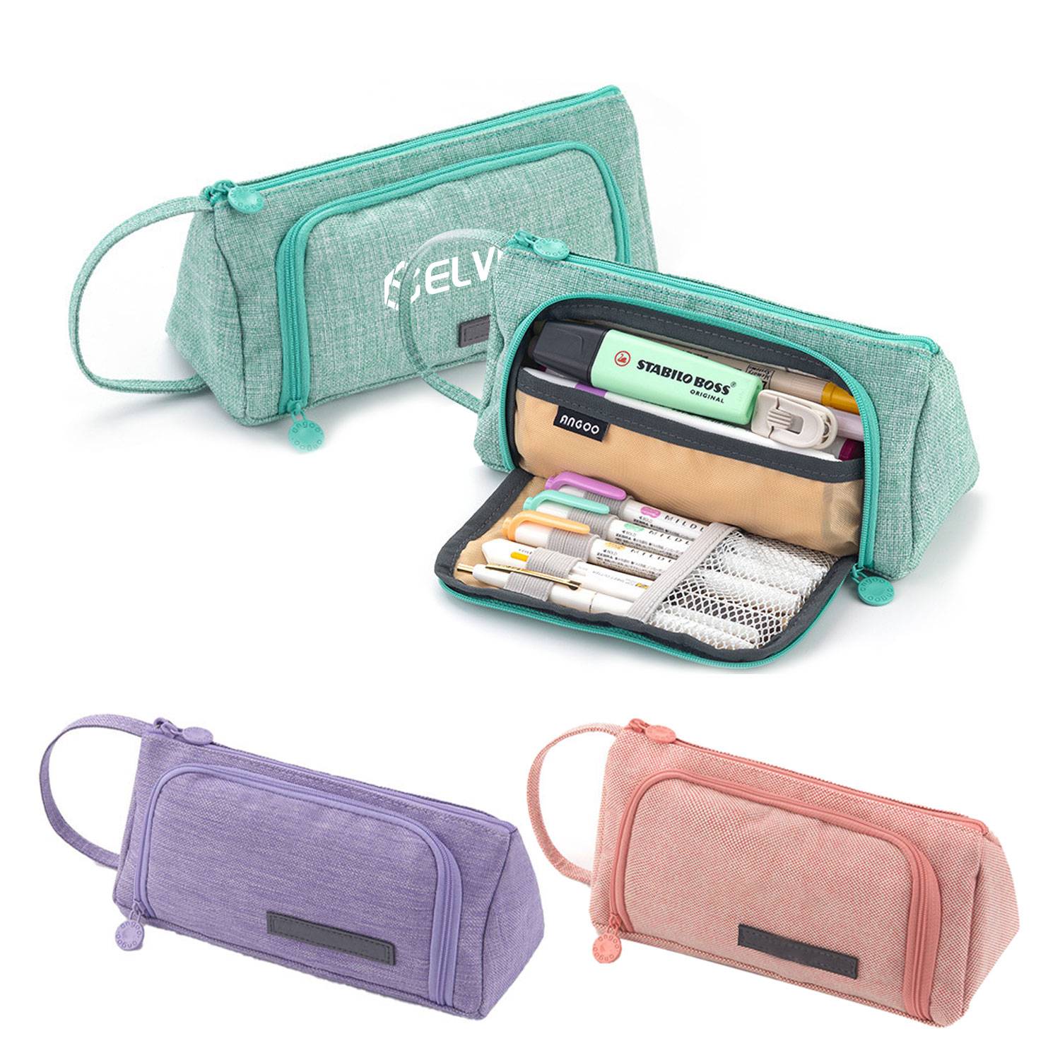 Multi Functional Large Capacity Minimalist Stationery Bag, custom tote bag with logo imprint 11