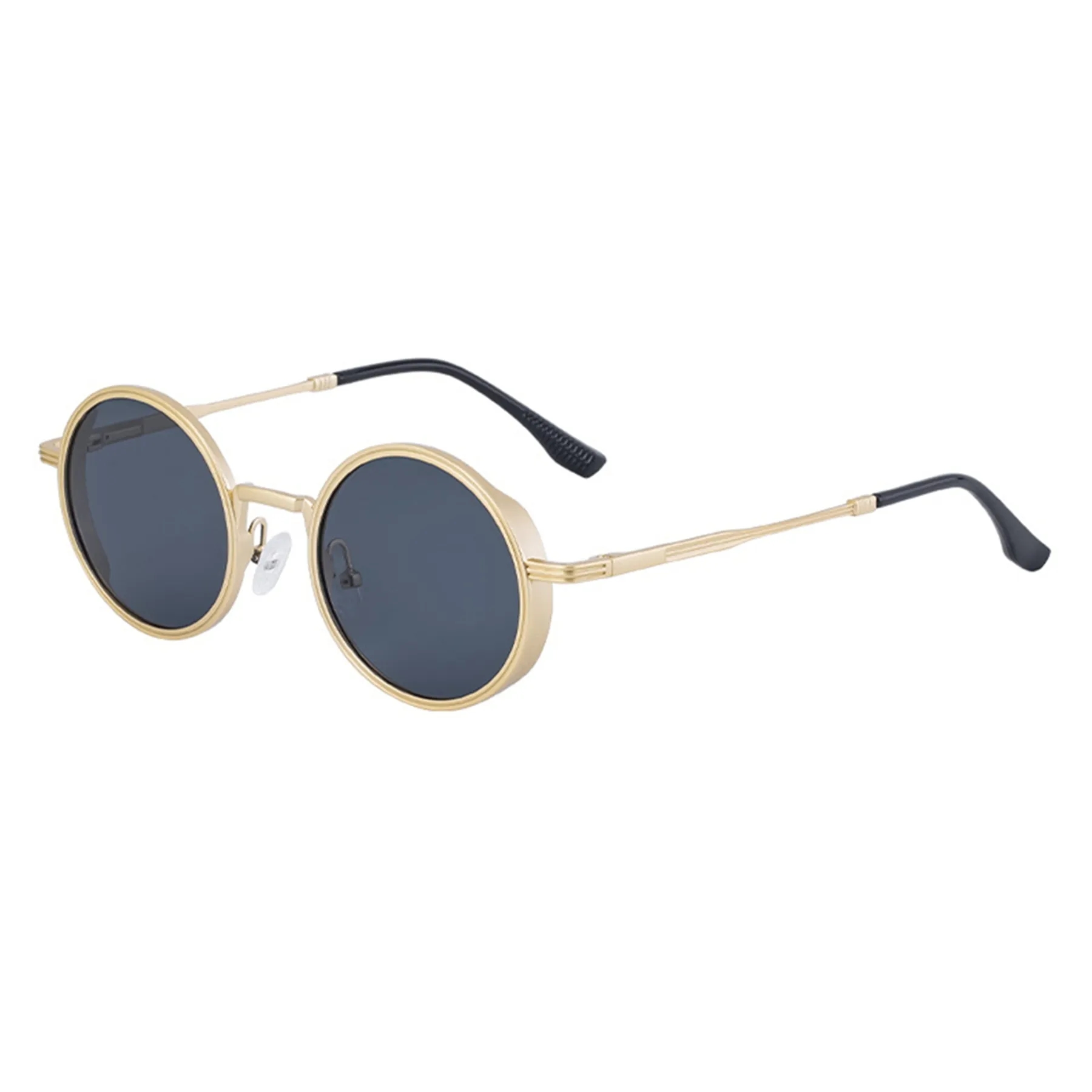Vintage Punk Style Round Metal Frame UV400 Shades Sunglasses 6