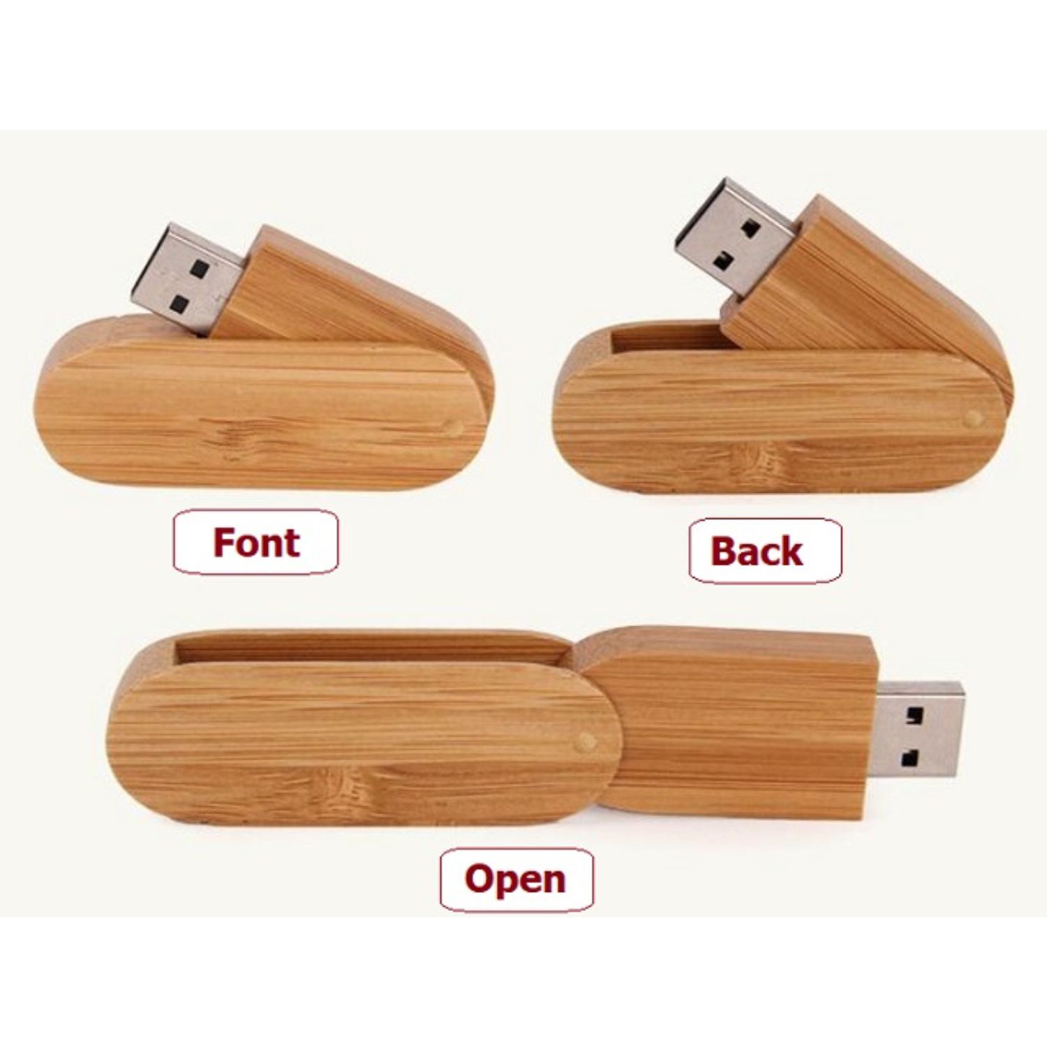 Wooden Swivel USB Flash Drive 4
