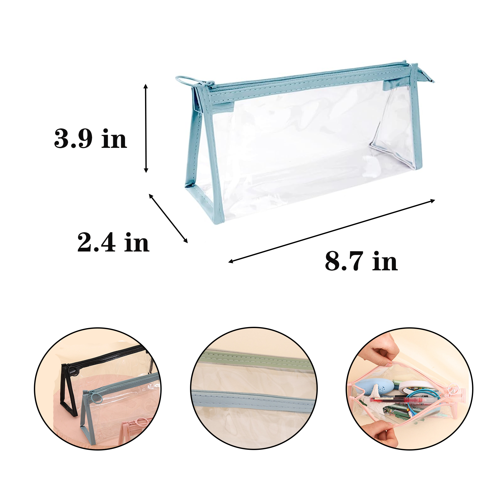 Portable PVC Transparent Pencil Storage Bag 6