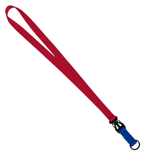 3/4" Multi color (Top and bottom) Nylon Lanyard with Plastic Slide Buckle R 340