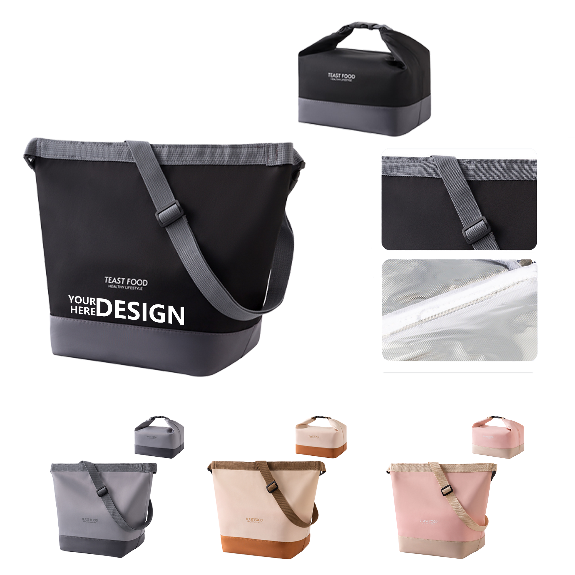 Oxford Fabric Crossbody Insulated Lunch Bag 2