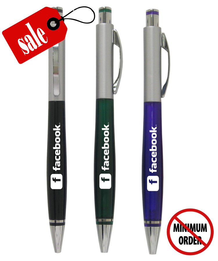 Closeout - French - Click Pen with Silver Top 1