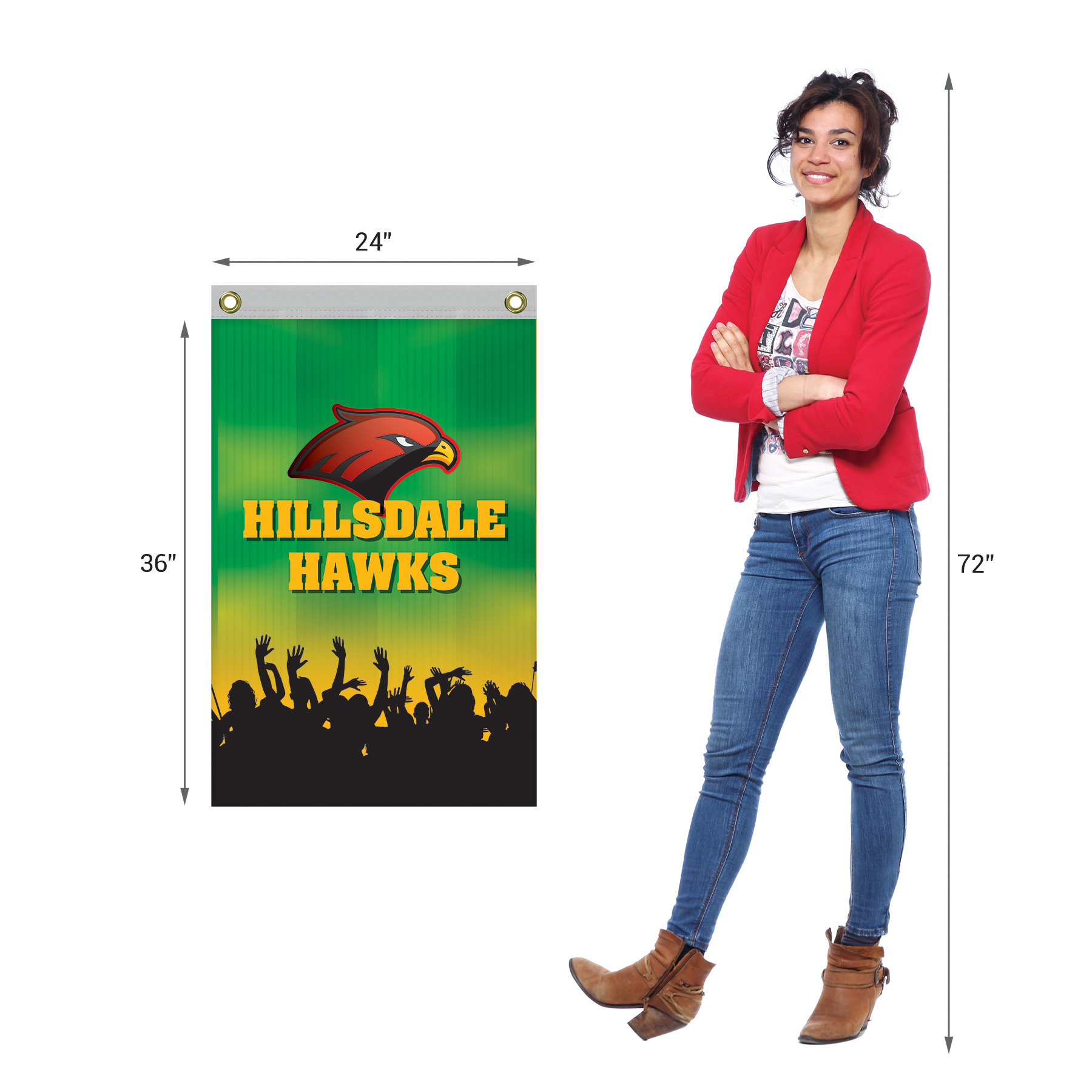 2' x 3' Promotional Polyester Single Reverse Vertical Flag 12