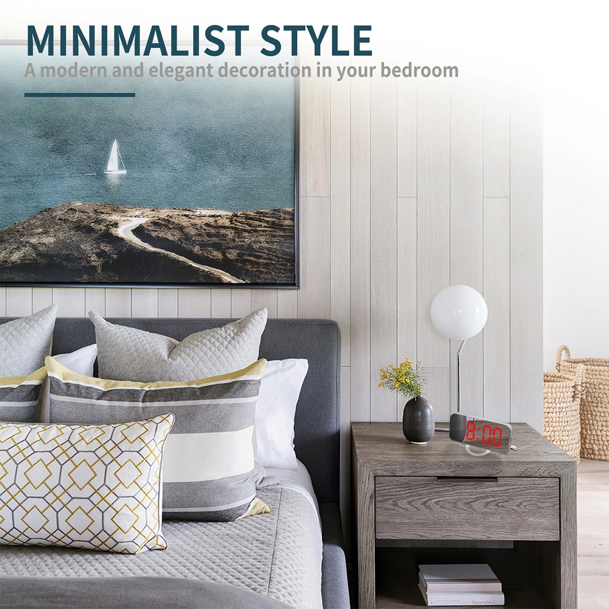 Large Display Mirror Surface LED Digital Alarm Clock 2