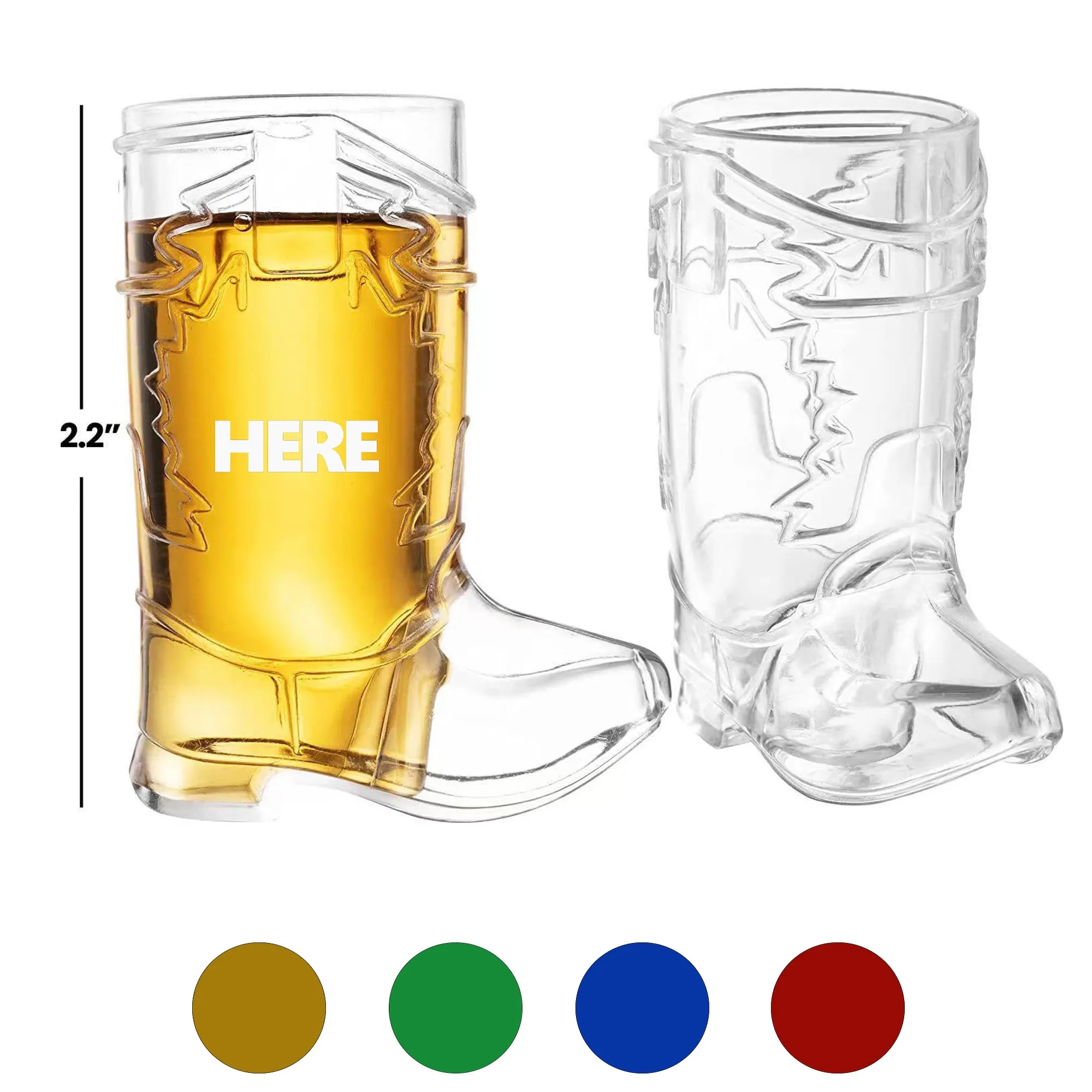 1Oz Mini Cowboy Boot Shot Glass Cup Reusable 2