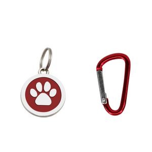 Reliable Round Paw Shaped Dog ID Tag With Carabiner 14