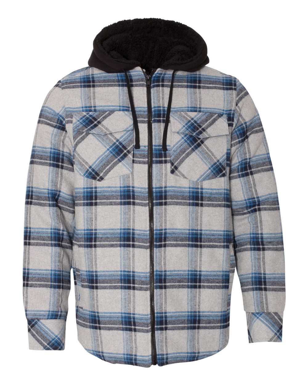 Men's Quilted Flannel Hooded Jacket - 8620 19