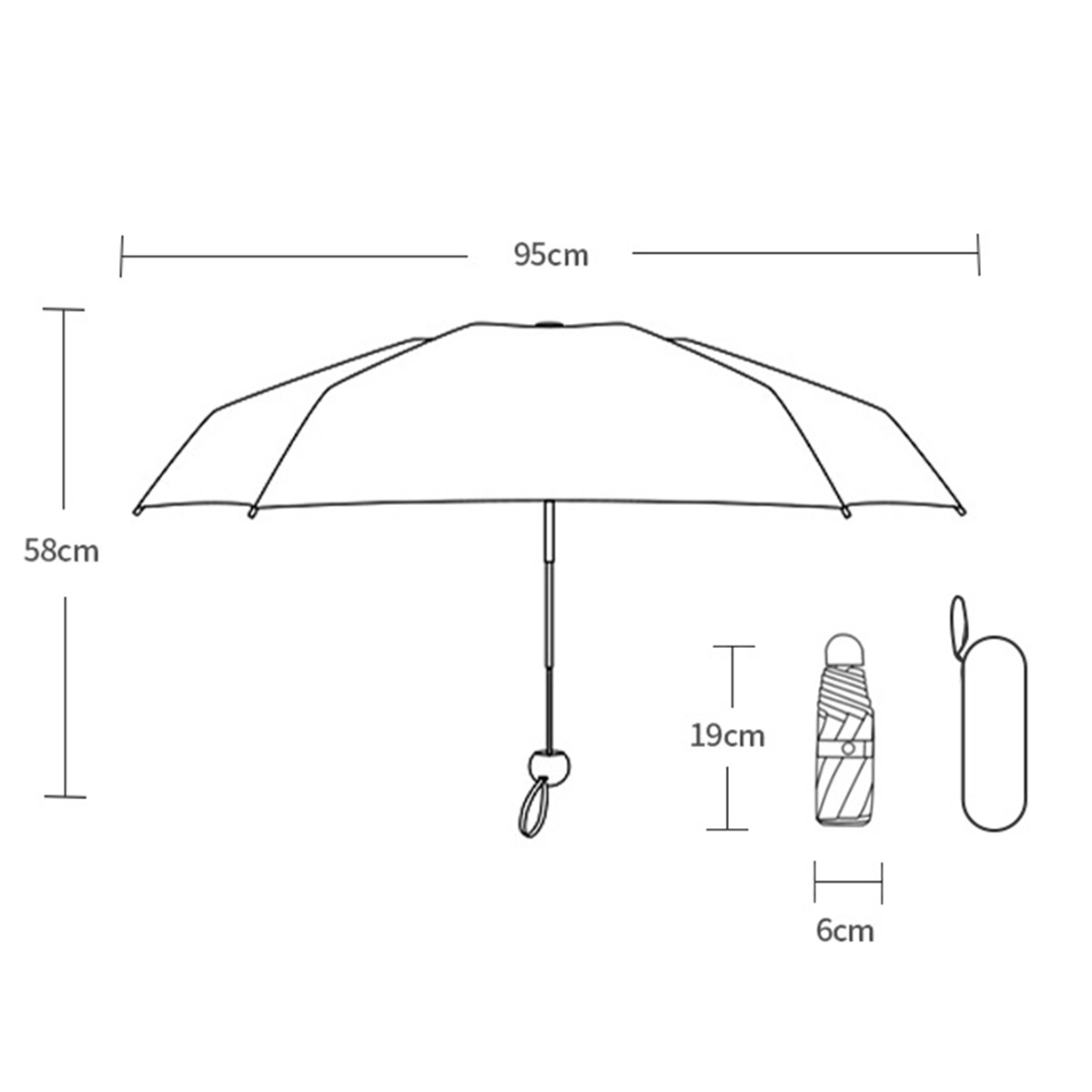 Mini Purse Umbrella With Case 3