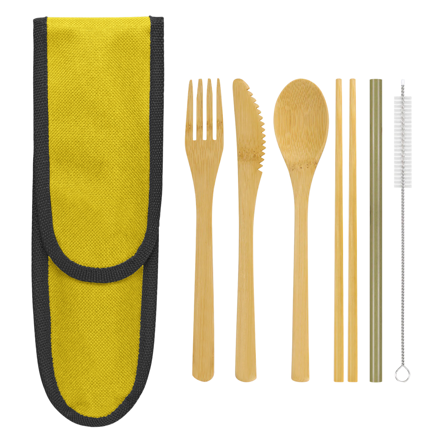 6-In-1 Bamboo Cutlery Set With Packing Pouch 17
