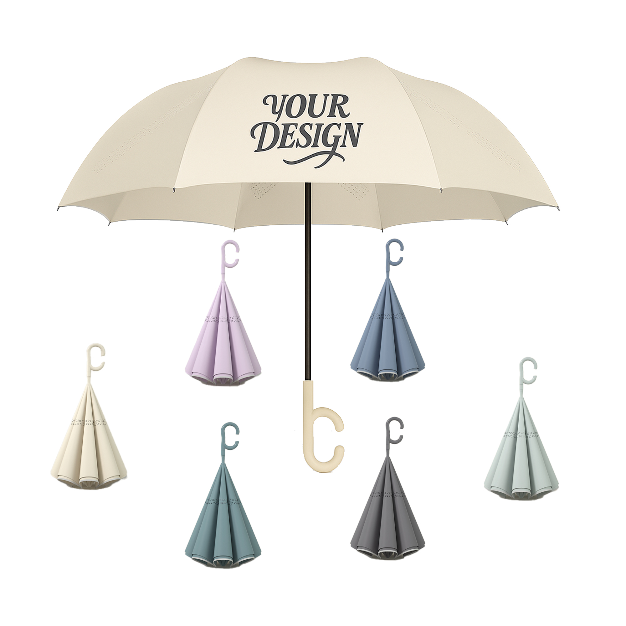 8-Rib Windproof Inverted Umbrella 1