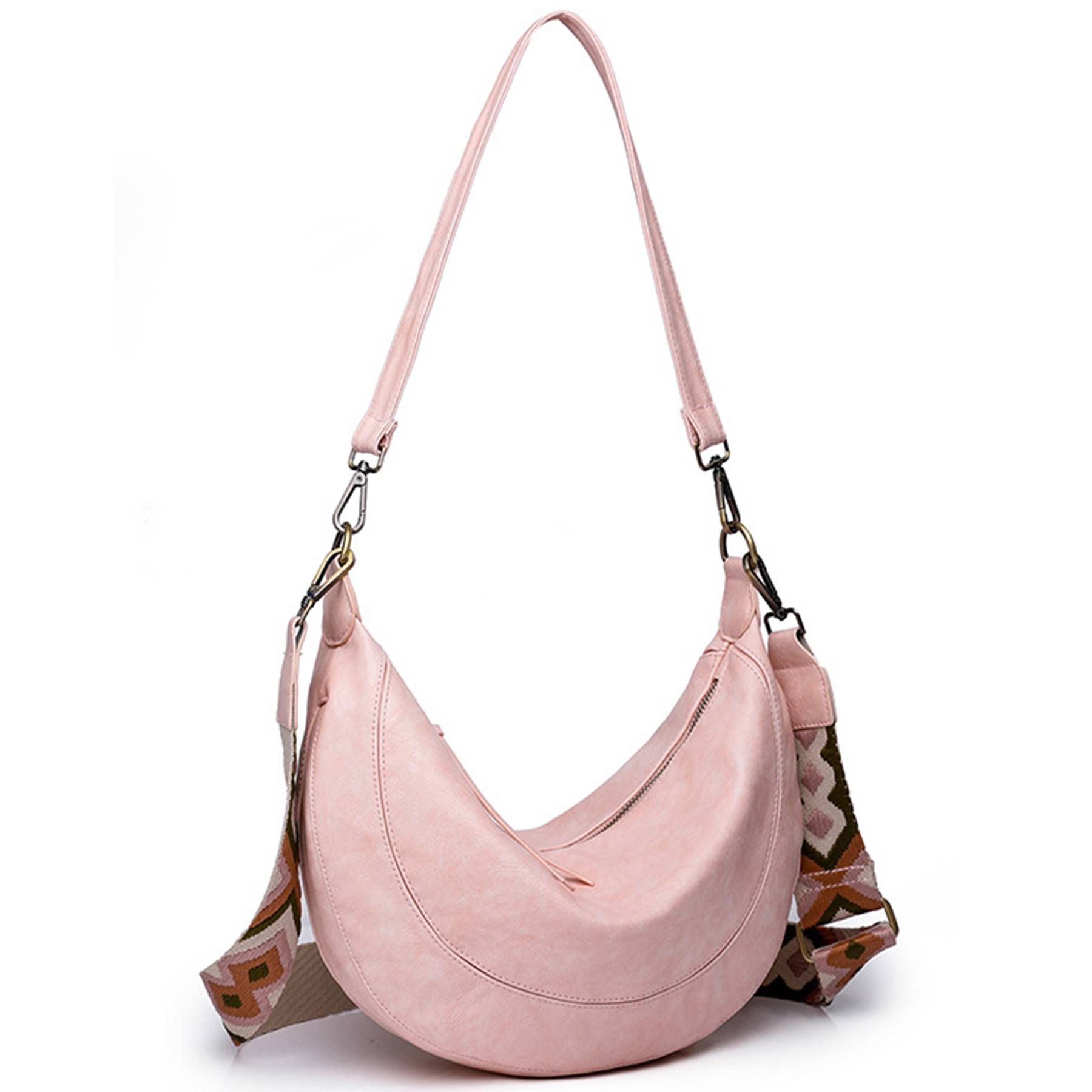 PU Leather Crescent Shoulder Hobo Purses for Women 6