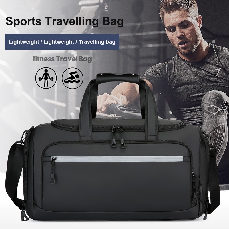 Personalized Gym Bag (Black), Medium Sports Duffle With Adjustable Shoulder Strap 6