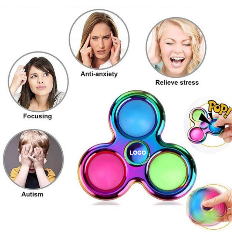 Three Bubbles Push Pop Rotatable Fidget Spinner Toy 2