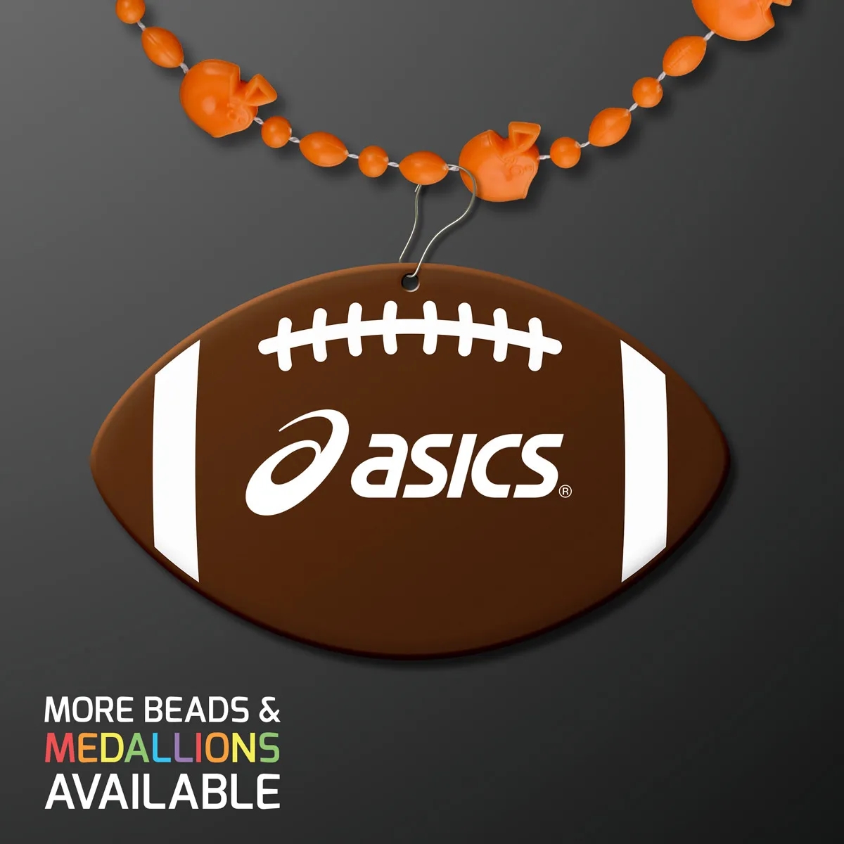 Sport Head Party Bead Necklaces with Football Medallions 3