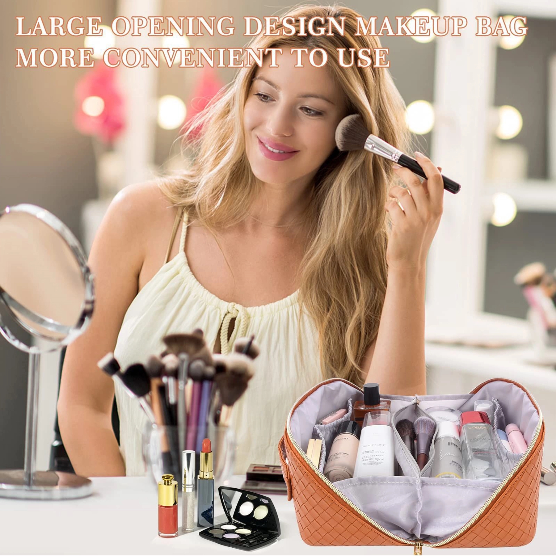 Women's Large Capacity Leather Waterproof Travel Bag 4