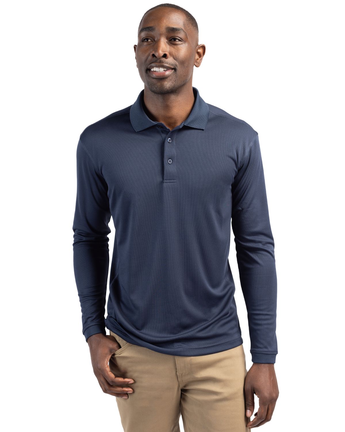 Ice Pique Mens Long Sleeve Tech Polo