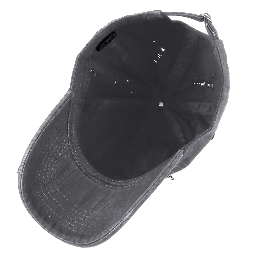 Stock Solid Color Ripped Cotton 6-Panel Baseball Cap 19