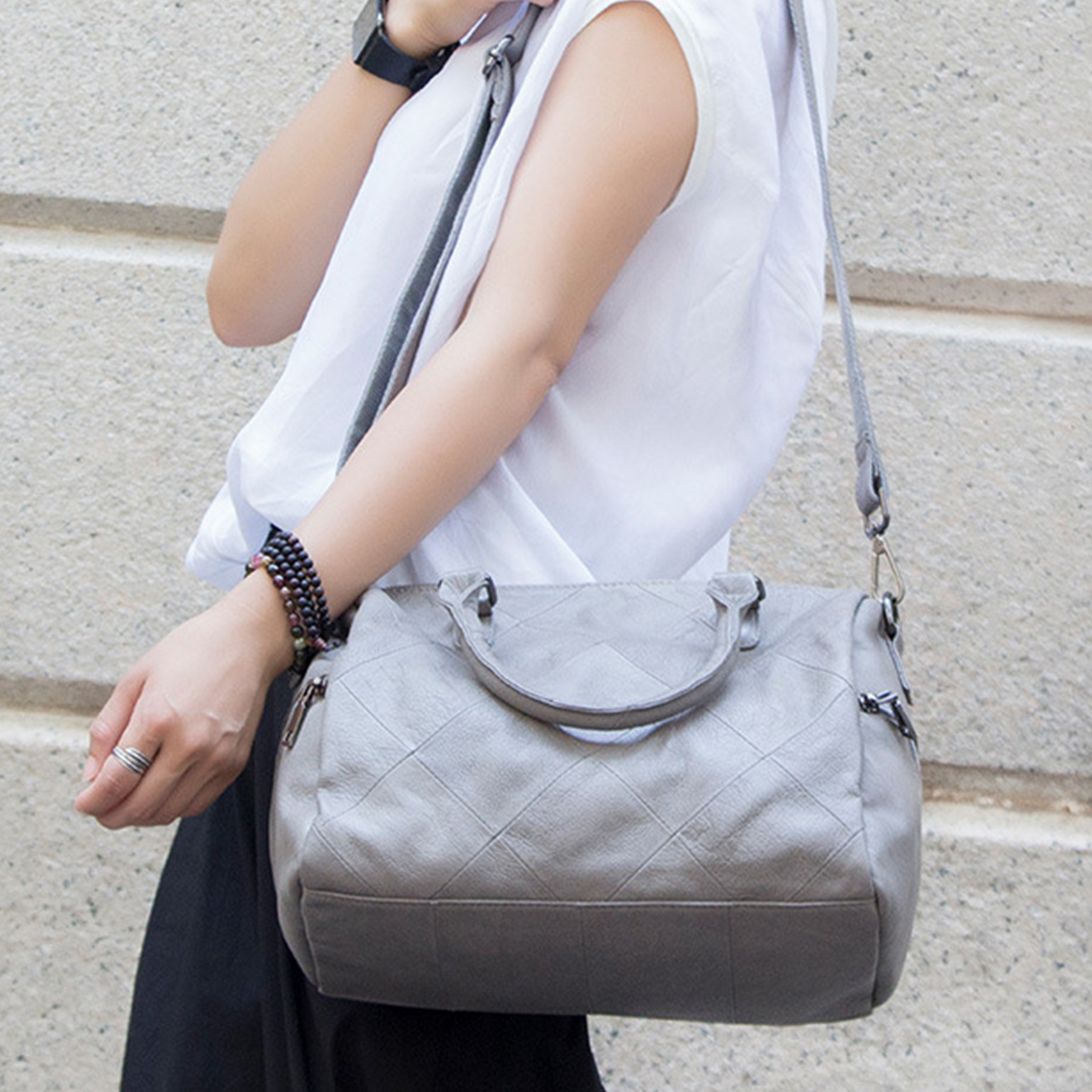 Genuine Leather Satchel Tote Bag for Women 8