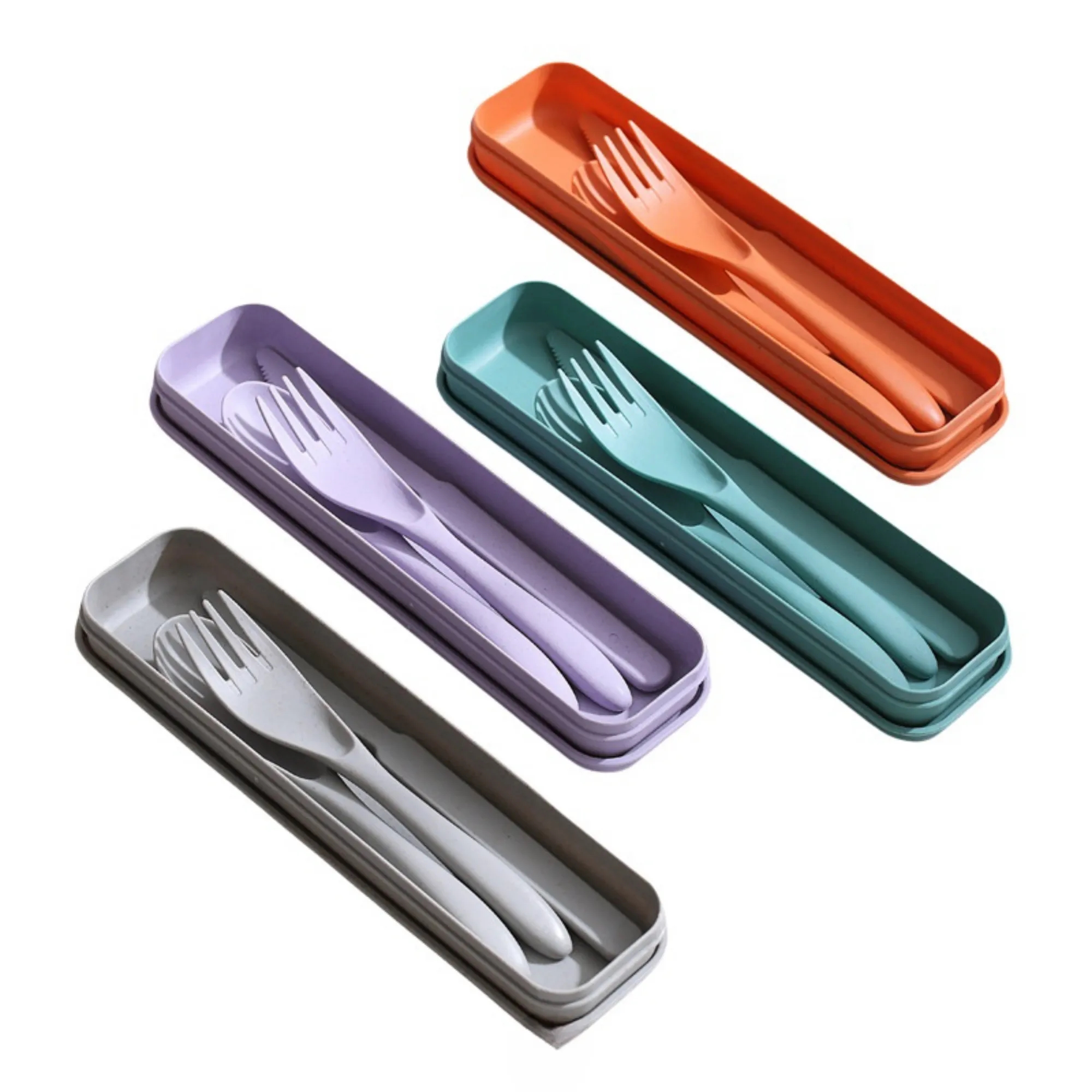 MOQ50 Portable Wheat Utensils Set with Case 8