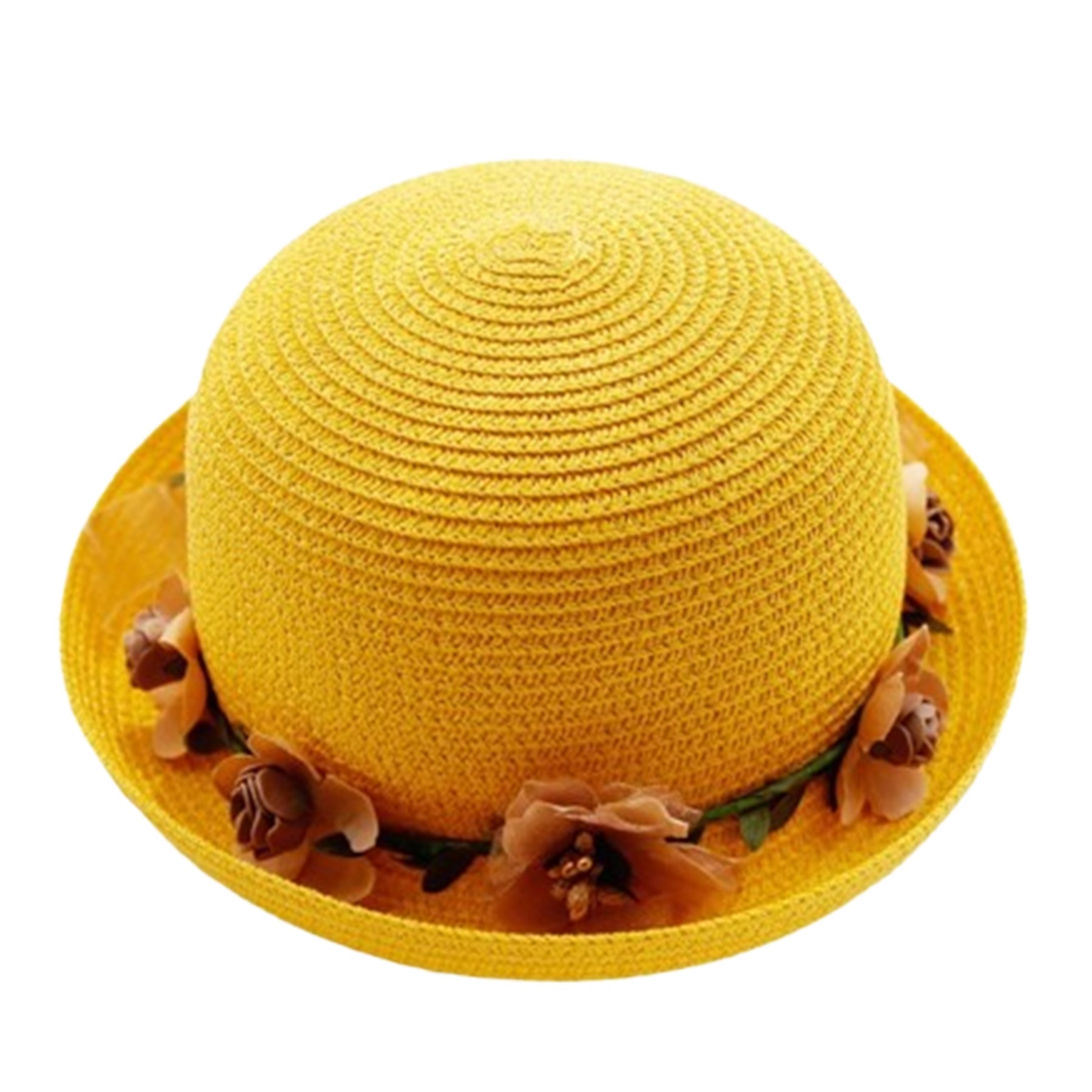 Women'S Dome Flowers Sun Protective Straw Hat 6