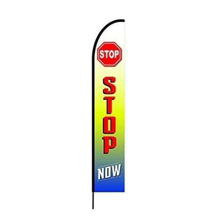 Stop Now Flag Kit 15' Feet Feather Flag Sign Outdoor Banner 1