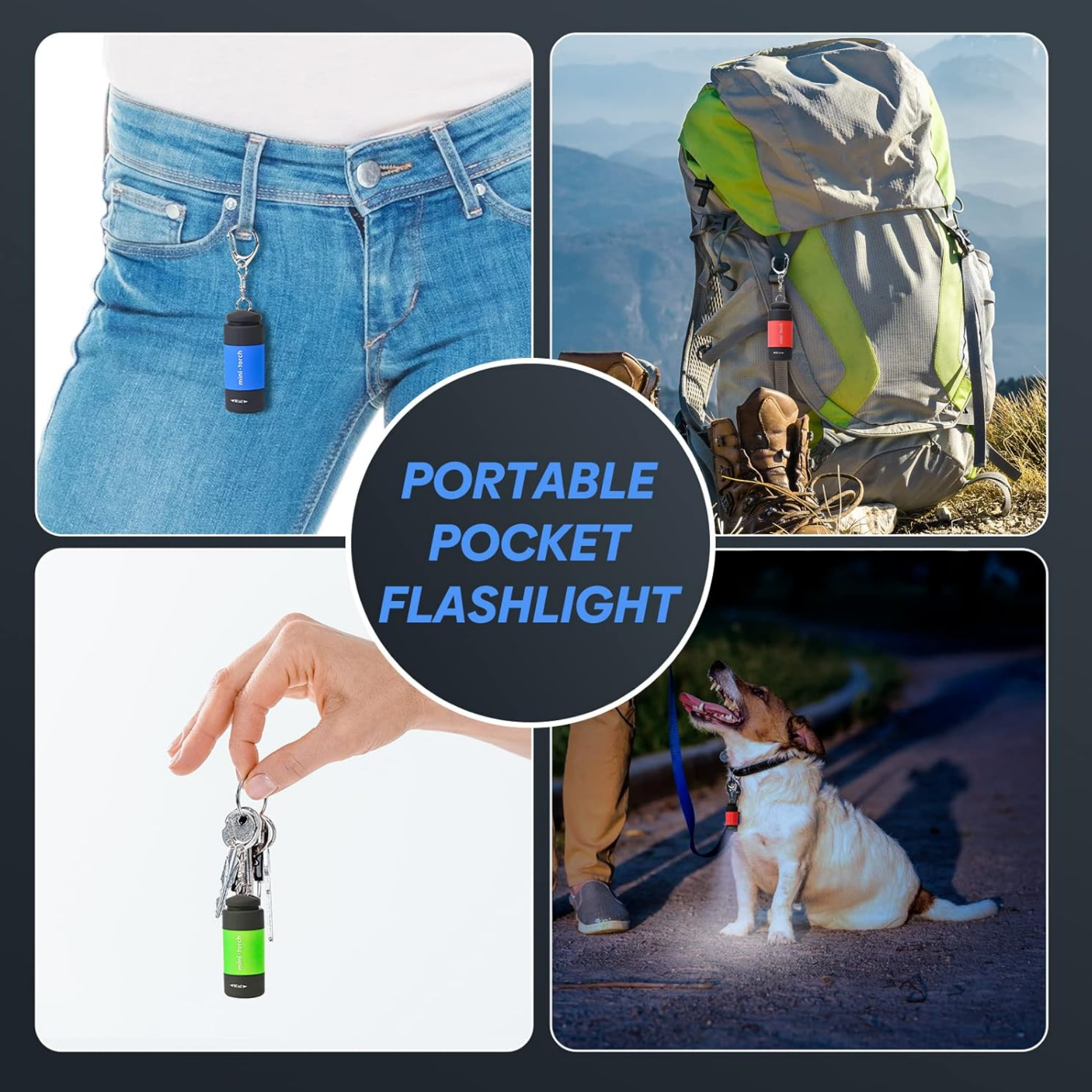 Mini USB Rechargeable Keychain Flashlights 4